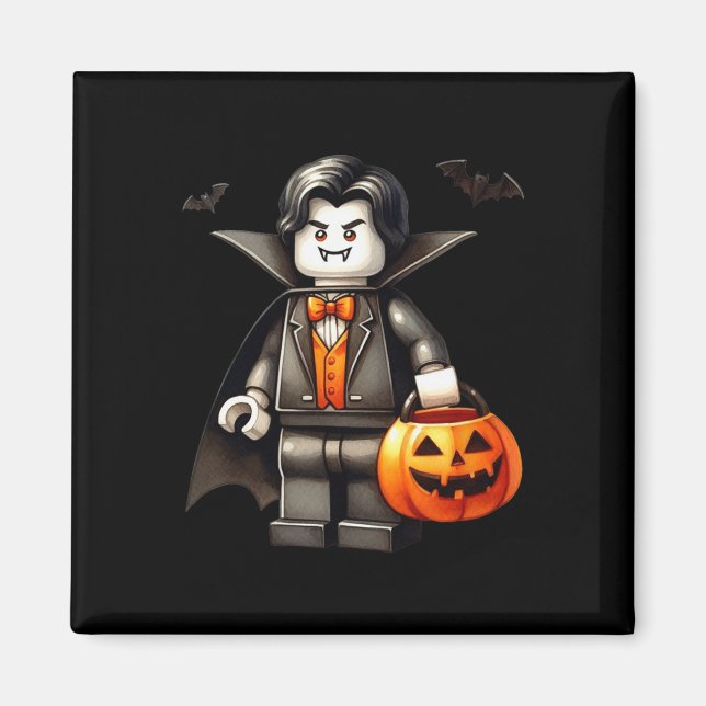 Halloween Master Builder Vampire Kids Gebäude Blo Magnet (Vorne)