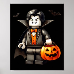 Halloween Master Builder Vampire Kids Gebäude Blo Poster