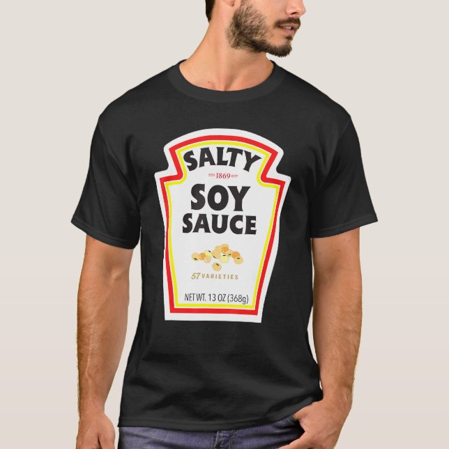 Halloween Matching Costume Salty Soy Sauce Flasche T-Shirt (Vorderseite)