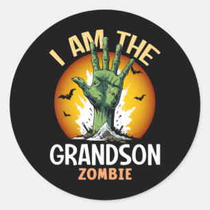 Halloween Matching Grandson Zombie Costume Runder Aufkleber