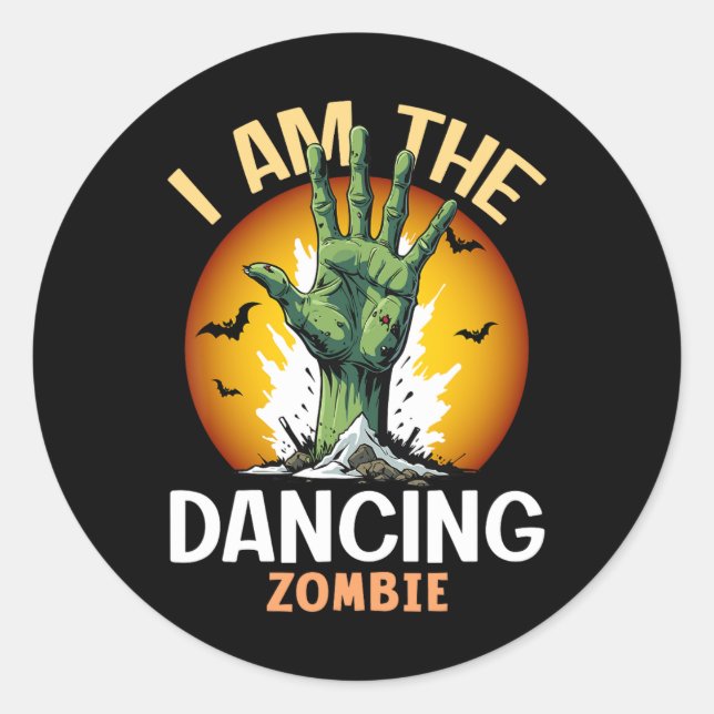 Halloween Matching Tancing Zombie-Kostüm Runder Aufkleber (Vorderseite)