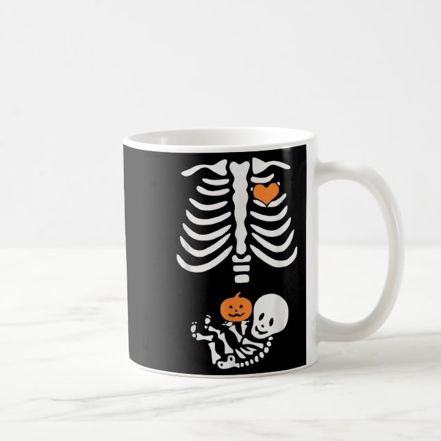 Halloween Maternity Skeleton Baby Heart Pregnancy  Kaffeetasse (Rechts)