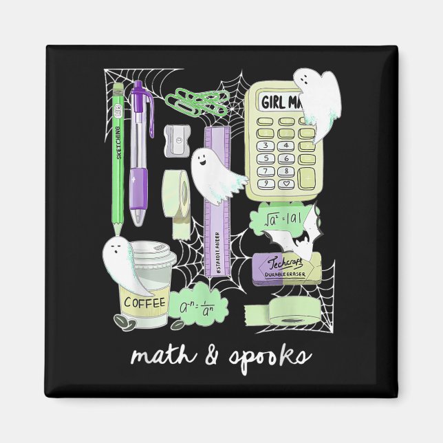 Halloween Math Teacher Ghosts Trig Or Treat Studen Magnet (Vorne)