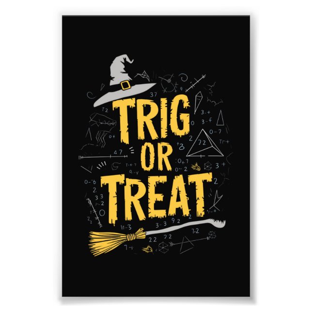 Halloween-Mathe-Lehrer Trig oder Treat Schule  Fotodruck (Vorne)