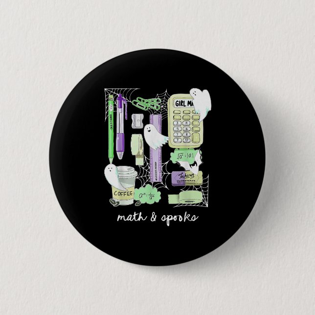 Halloween-Mathelehrer-Geister Trig oder Treat Stud Button (Vorderseite)