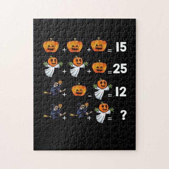 Halloween-Mathematik-Gleichungen für Mathematikleh Puzzle (Vertikal)