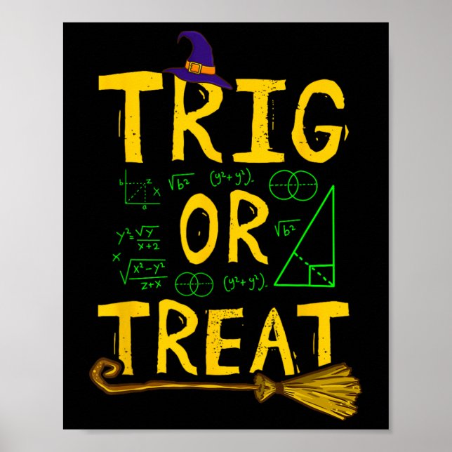 Halloween Mathematik Lehrer Trig oder Leckerei Stu Poster (Vorne)