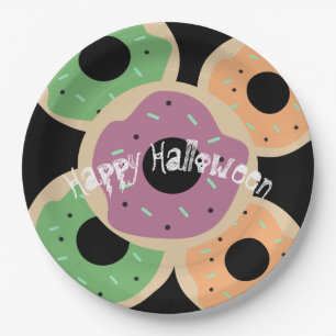 Halloween Mattiert Donut und Sprinkles Pappteller