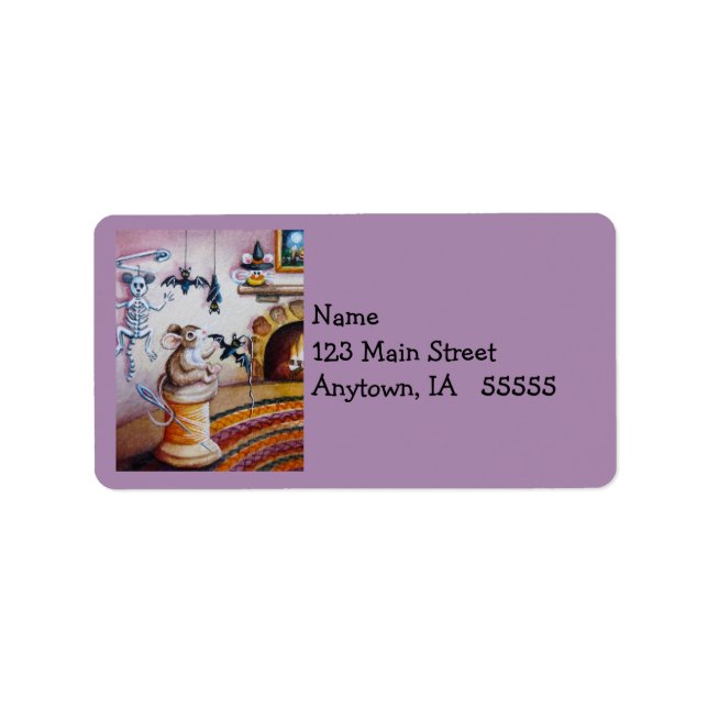 Halloween Maus hängend Bat Dekorationen Wasserfarb Adressaufkleber (Vorne)