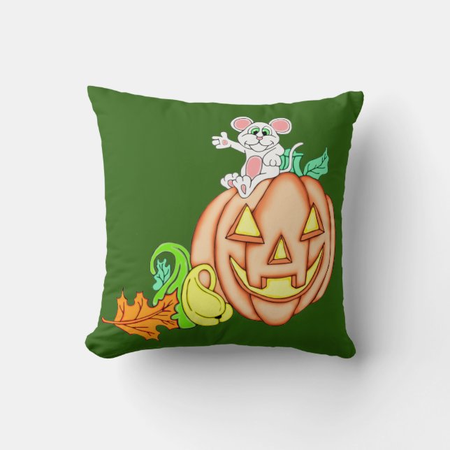 Halloween Maus und Pumpkin Kissen (Vorderseite)