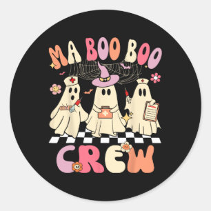 Halloween Medical Istant Boo Crew Funny Ma Ghost N Runder Aufkleber