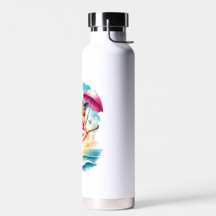 Halloween Meerjungfrau Hexe auf Besen Trinkflasche