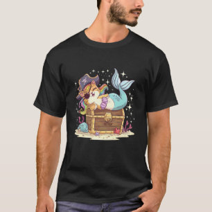 Halloween Meerjungfrau Pirat Katze Niedlich Lustig T-Shirt
