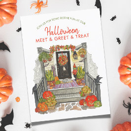 Halloween Meet, Greet und Leckerei Party Einladung Postkarte