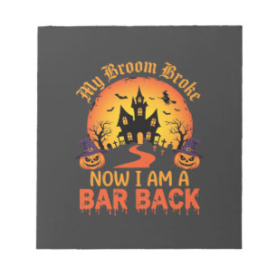 Halloween Mein Besen Brach Bar Zurück Hexe Notizblock