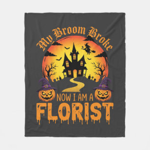 Halloween Mein Besen Brach Florist Hexe Fleecedecke