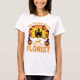 Halloween Mein Besen Brach Florist Hexe T-Shirt