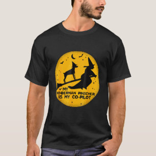 Halloween mein Doberman Pinscher ist mein Co-Pilot T-Shirt