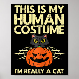 Halloween mein menschliches Kostüm in einem Kat-Ko Poster