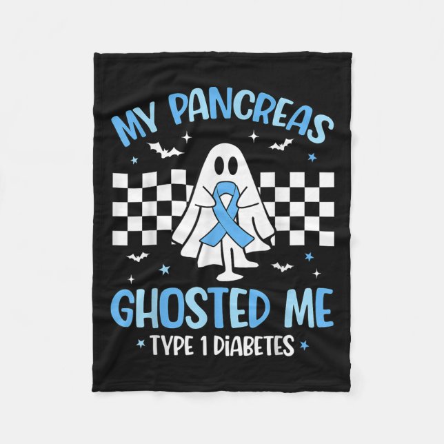 Halloween Mein Pankreas hat mich Ghosted Funny Typ Fleecedecke (Vorderseite)