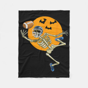 Halloween Men Boys Footll Skelett Fleecedecke