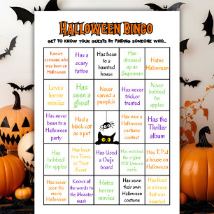 Halloween-Mensch-Bingo-Eisbrecher-Spielkarte Einladung