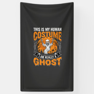 Halloween-Mensch-Kostüm-Geist-Skelett-Grafik Banner