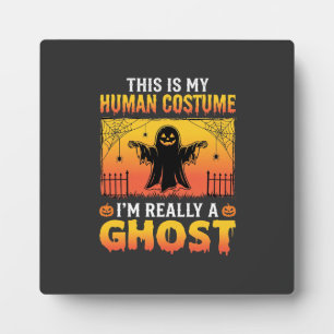 Halloween-Mensch-Kostüm-Geist-Vintage Fotoplatte