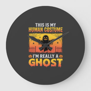 Halloween-Mensch-Kostüm-Geist-Vintage Große Wanduhr
