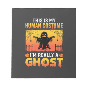 Halloween-Mensch-Kostüm-Geist-Vintage Notizblock
