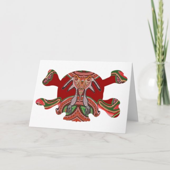 Halloween: MENSCHLICHES n-MONSTER Gesicht zum Karte (Vorderseite)