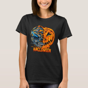 Halloween Mergs Skull Pumpkin beängstigend Powerfu T-Shirt