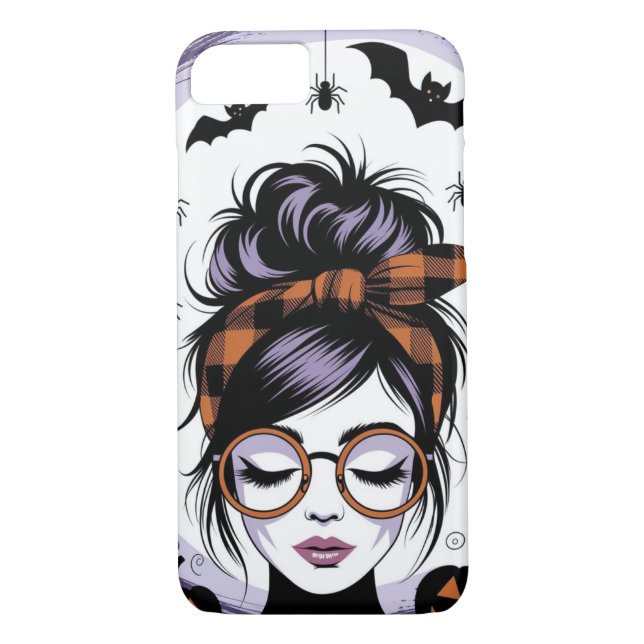 Halloween Messy Bun Woman Case-Mate iPhone Hülle (Rückseite)