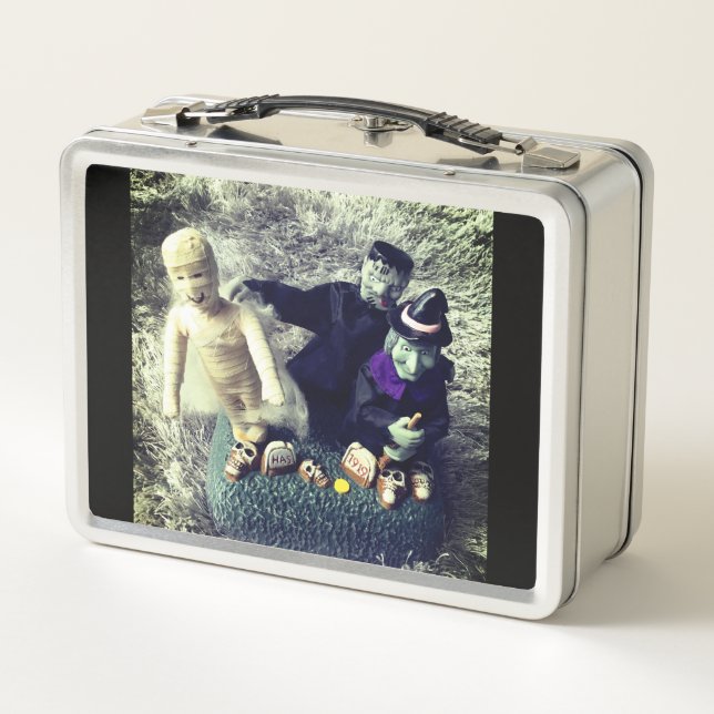 Halloween Metal Lunchbox von dalDesignNZ (Rückseite)