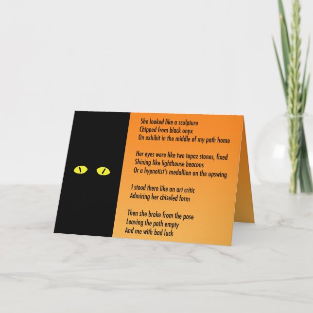 Halloween Metapher Poem Card - Black Cat Karte (Vorderseite)