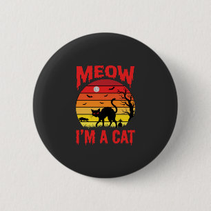 Halloween Miau Ich bin eine Katze Retro Sonnenunte Button