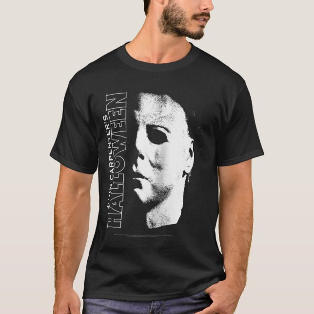 Halloween Michael Myers Large Face Raglan Baseball T-Shirt (Vorderseite)