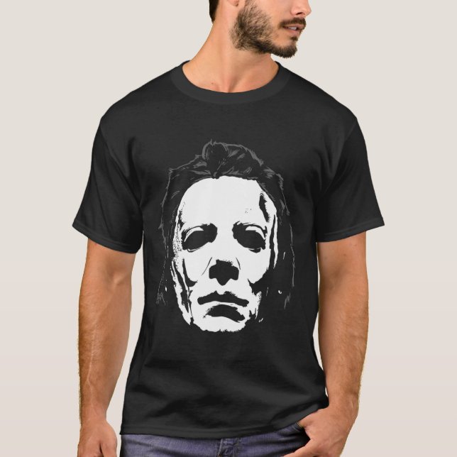 Halloween Michael Myers Mask Big Face T - Shirt (Vorderseite)