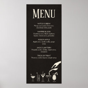 Halloween-Mid-Century-Modern-Cocktail-Karte Poster
