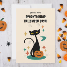 Halloween Mid Century Schwarze Katze