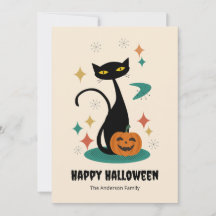 Halloween Mid Century Schwarze Katze