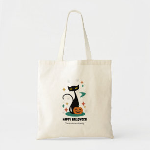 Halloween Mid Century Schwarze Katze Tragetasche