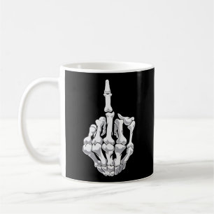 Halloween Middle Finger Skeleton Hand Skull Kaffeetasse