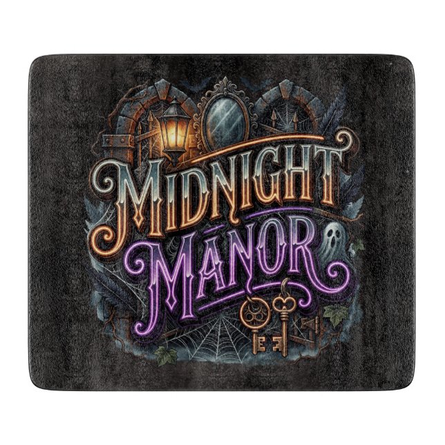 Halloween Midnight Manor Spukhaus  Schneidebrett (Vorderseite)
