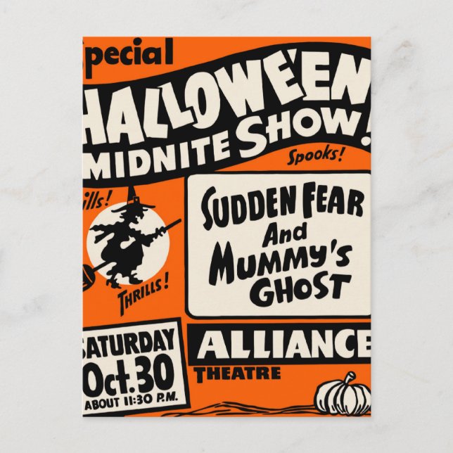Halloween Midnite Show Postkarte (Vorderseite)