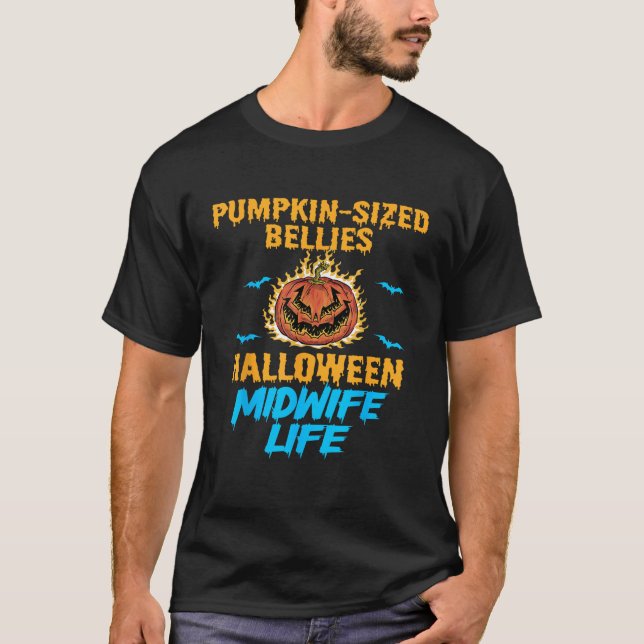 Halloween Midwomen Birth Assistant OB Nurse Midfra T-Shirt (Vorderseite)