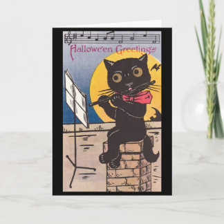Halloween-Miezekatze Karte