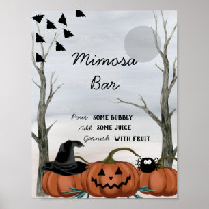 Halloween Mimosa Bar Sign, Halloween Party Poster