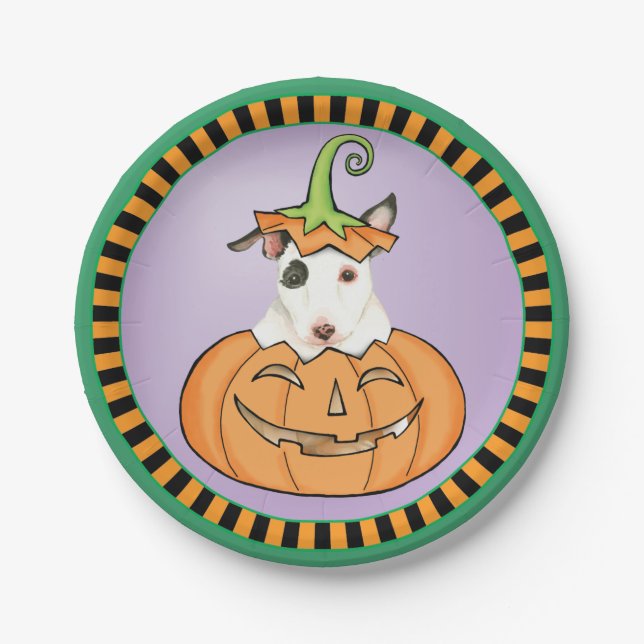 Halloween Mini Bull Terrier Paper Teller (Vorderseite)