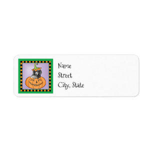 Halloween-Miniaturpoodlabel